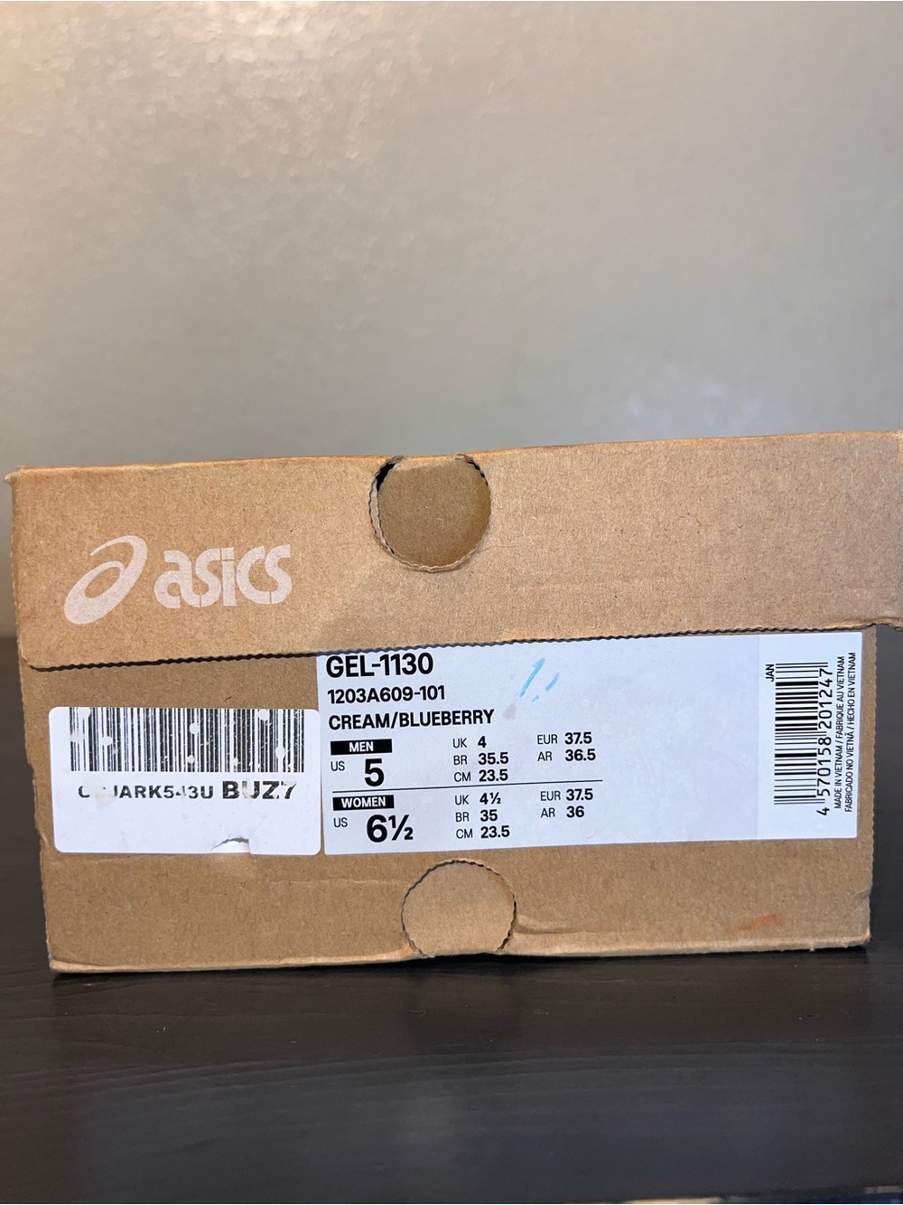 Womens ASICS GEL-1130 ‘Cream Blueberry’ Size 6.5 - Picture 16 of 16